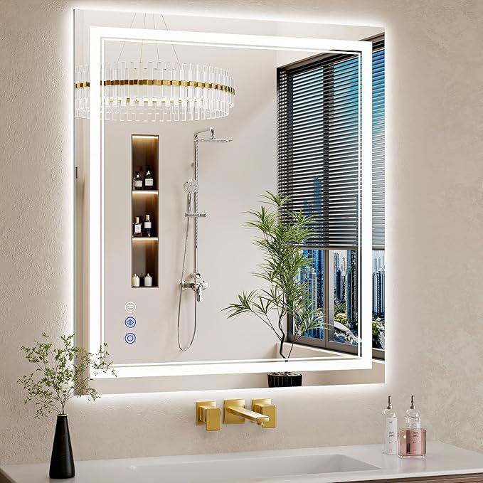 32"x36" LED Bathroom Mirror by WISSMILESHOME
