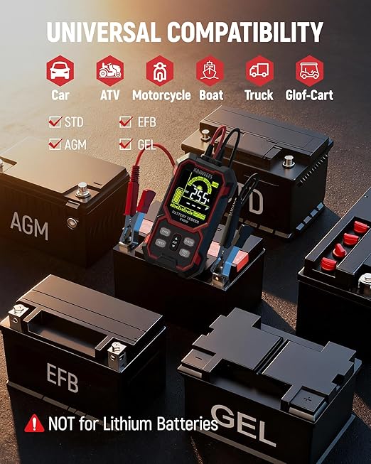 KAIWEETS Car Battery Tester, 12V/24V Automotive Battery Diagnostic Tool - Image 8