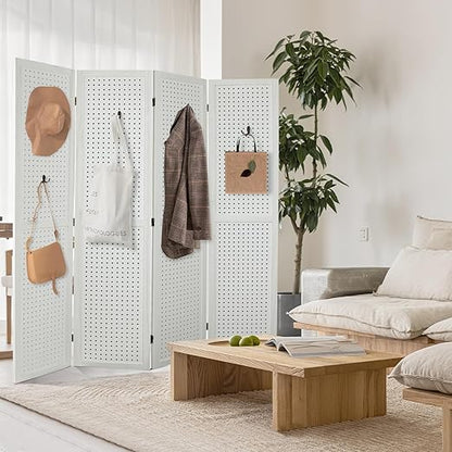 Babion 4 Panel Pegboard Display, Peg Board Room Divider Freestanding Folding - Image 2