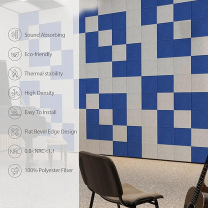 Amantech 12 Pack Acoustic Panels Self Adhesive Sound Proof Foam, High Density - Image 5