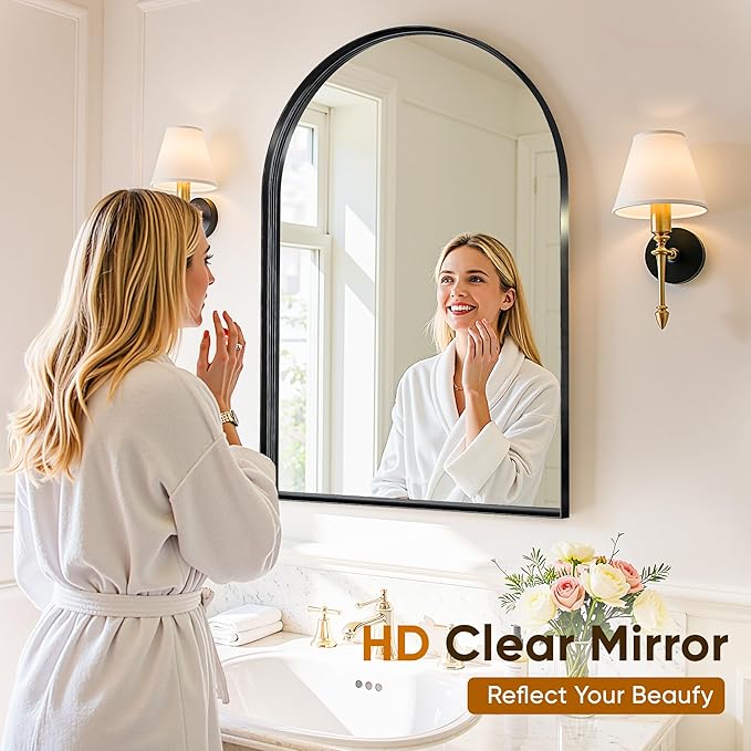 Arched Mirror 24"x36", Bathroom Mirror, Wall Mounted Vanity Mirror - Image 4