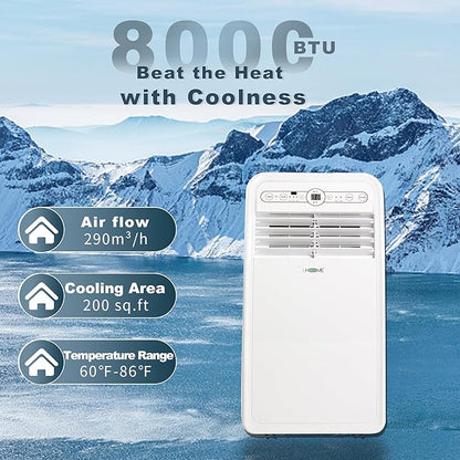 Uhome 8000 BTU Portable Air Conditioner, - Image 2