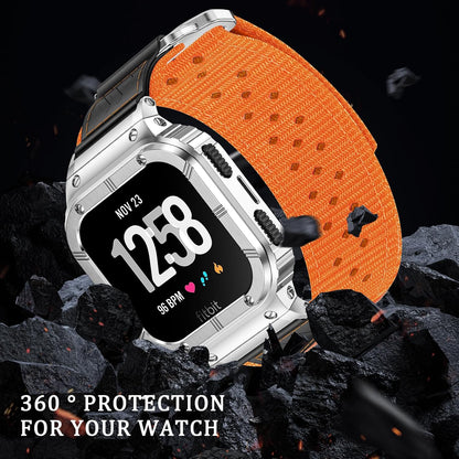 miohhr nylon bands with stainless steel case for, side view