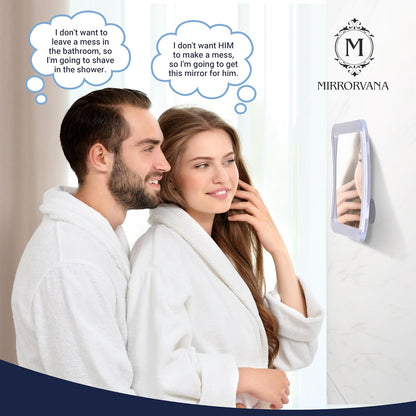 Small Travel Fogless Shower Mirror for Shaving, 5.3" x 5.3" | Built for Everyday Durability: Shatterproof Stick On Shave Mirror for Bathroom - Triple Suction Cups, Compact, & Anti-Fog