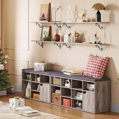 DINZI LVJ Long Wall Shelves, 39.4" Large Floating Shelves Set of 2, Farmhouse - Image 6