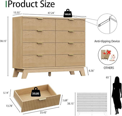 Fluted Dresser for Bedroom - Image 2