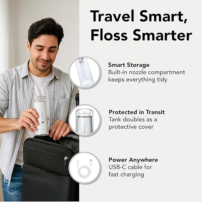 Portable Water Flosser for Teeth Cleaning – Travel Size, Compact & Cordless - Image 2