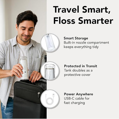 Portable Water Flosser for Teeth Cleaning – Travel Size, Compact & Cordless - Image 2