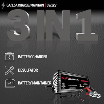Schumacher Electric 1.5A Car Battery Charger and Maintainer, 3-in-1 Solution - Image 2
