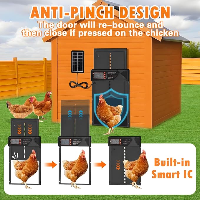 Automatic Chicken Coop Door Solar Powered, Aluminum Alloy Automatic Chicken Door - Image 5