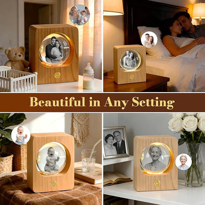 Gloryage Personalized 3D Crystal Photo Lamp – Custom Engraved Memory Ball - Image 3