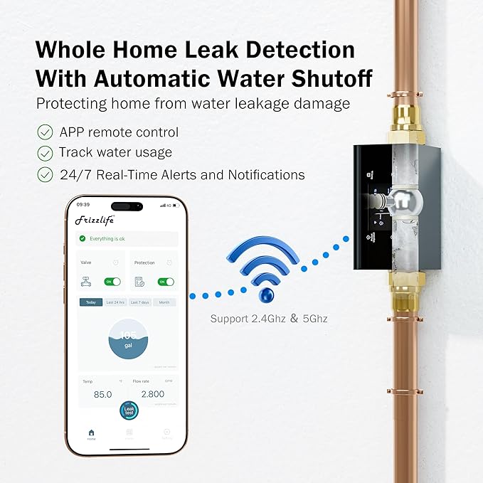 Frizzlife LP365 1.25-Inch Smart Water Monitor and Automatic Shutoff - Image 2