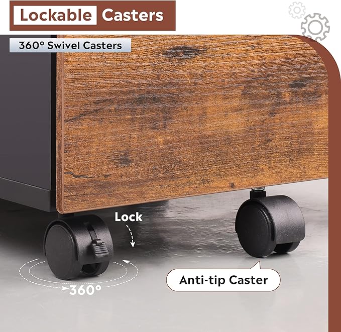 DEVAISE 3 Drawer Rolling File Cabinet - Image 8