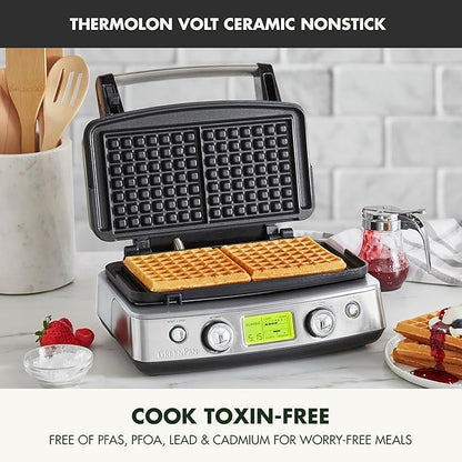GreenPan Elite 2-Square Belgian & Classic Waffle Iron, Healthy Ceramic Nonstick - Image 2