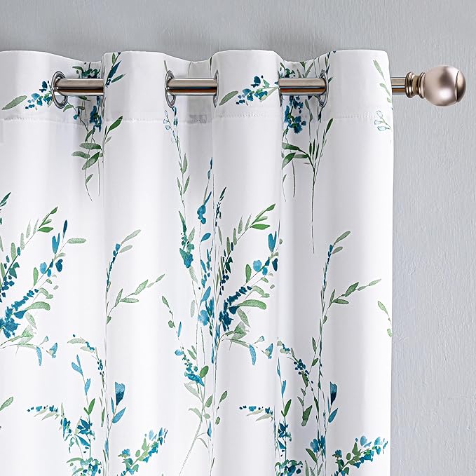 MYSKY HOME Floral Curtains 108 Inches Long by MYSKYHOME
