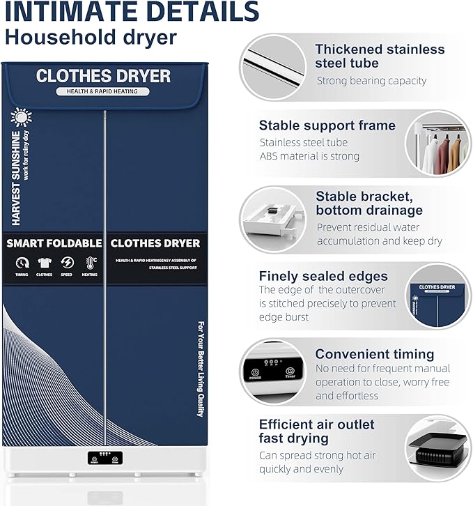 Clothes Dryer, Portable Foldable Drying Machine - Image 3
