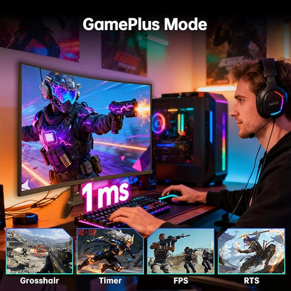 KTC 32 Inch Curved Gaming Monitor, 2K 180Hz Computer Monitor, QHD 1500R PC - Image 5