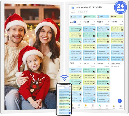 24" Digital Calendar Picture-Frame for-Wall-Planner by NETHGROW