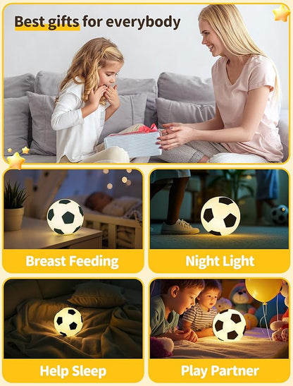 TechCharm Soccer Night Light for Kids Rechargeable LED Touch Control Silicone - Image 7