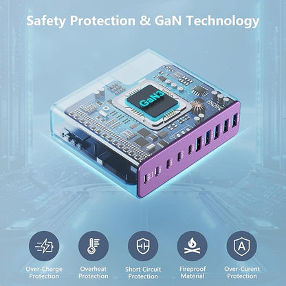 320W USB C Charger Block, 10-Port USB C Charging Station GaN III PD 65W Laptop - Image 5