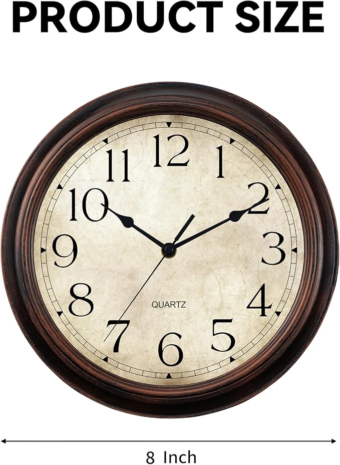 KECYET Wall Clock Battery Operated Vintage Silent Non-Ticking Analog Wall - Image 5