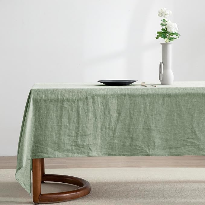 EVERLY 100% Pure Linen Rectangle Tablecloths 60x108Inches for Dining,Buffet P...