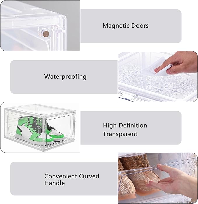Attelite Upgrade 12pack Shoe Box Storage Containers, Thicken Sturdy Clear - Image 3
