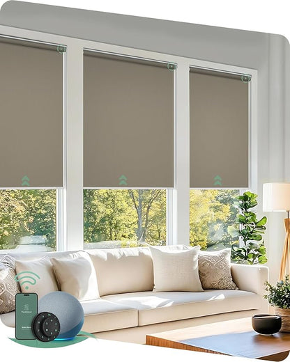 Yoolax Motorized Blinds with Remote, Automatic Window Shades Work with Alexa by Yoolax