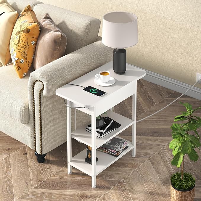 LIDYUK End Table with Charging Station, Flip Top Side Table with USB Ports and - Image 2