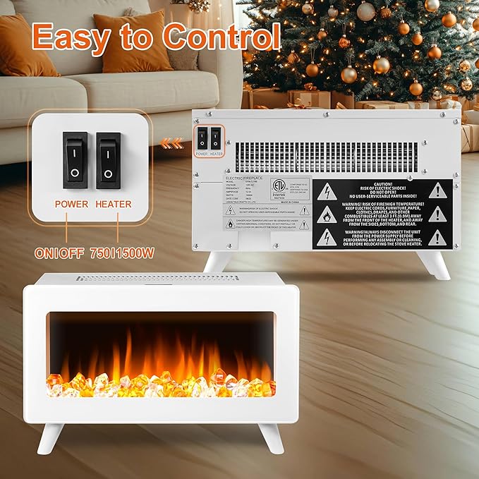 FLAME&SHADE 16 in Small Electric Fireplace Heater - Image 7