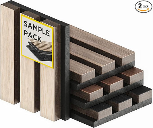 Samples-Pack Acoustic Slat Wall Panels by COREMINDED