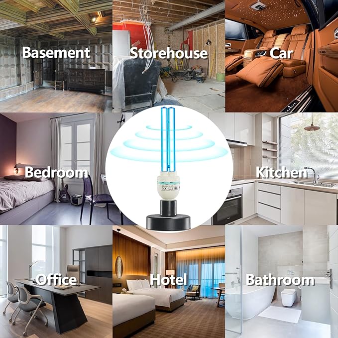36Watts UV Sanitizer Lamp with Remote Control Powerful Ozone UVC Light with E26 - Image 6