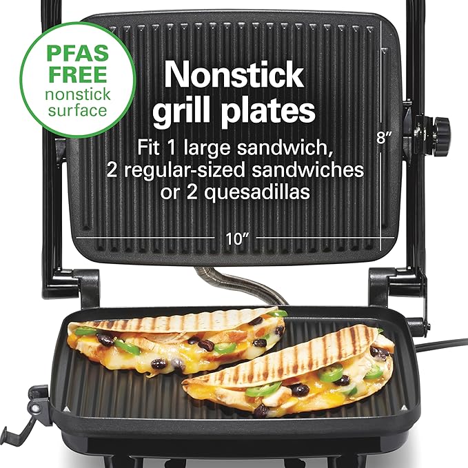 Hamilton Beach Panini Press Sandwich Maker & Electric Indoor Grill - Image 3