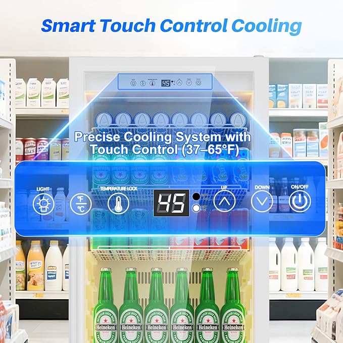 Commercial Display Beverage Fridge: 13.8 Cu Ft Upright Cooler - Image 3