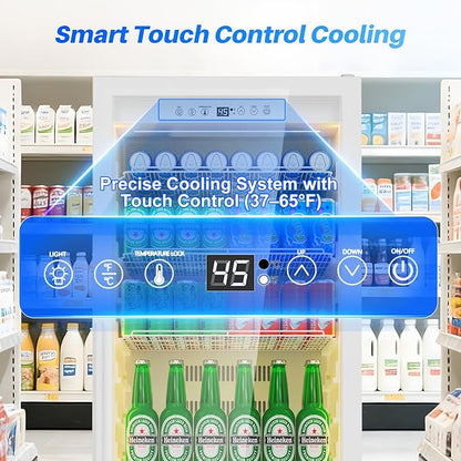 Commercial Display Beverage Fridge: 13.8 Cu Ft Upright Cooler - Image 3