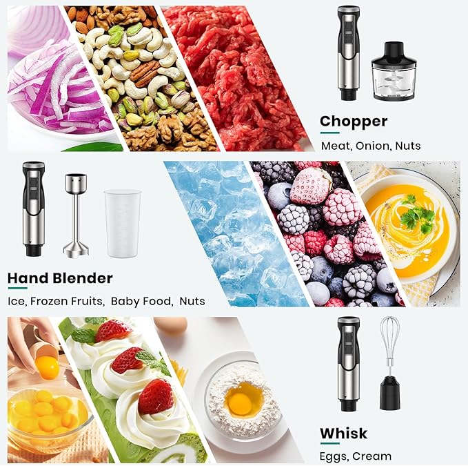 1800W Immersion Blender Handheld 4-in-1 Hand Blender Stick - Image 5