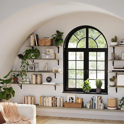 DINZI LVJ Long Wall Shelves, 23.6" Large Floating Shelves Set of 2, Farmhouse - Image 5