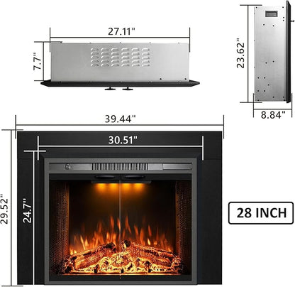 Velaychimny 40" Electric Fireplace Insert - Image 2