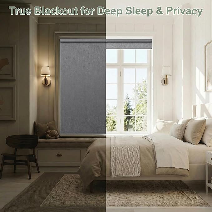 Zshine Motorized Blackout Window Blinds Customize Width Remote Control Wireless - Image 3
