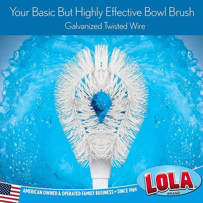 LOLA Toilet Bowl Brush w/Curved Head, 3 Pack, Coated Wire, Durable Poly Bristles - Image 3
