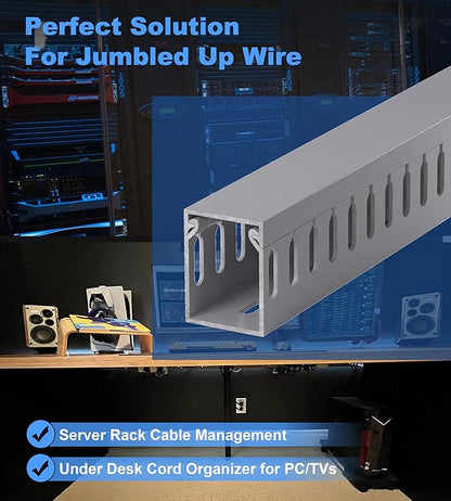 ZhiYo H1.6in W1.2in Professional Server Rack Cable Management Raceway, 99in - Image 5