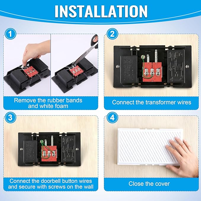Saillong Wired Doorbell Chime, 16V 10VA Front and Rear Door Chime - Image 6