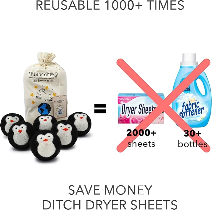 Friendsheep Wool Dryer Balls, Organic Reusable Fabric Softener Alternative - Image 2