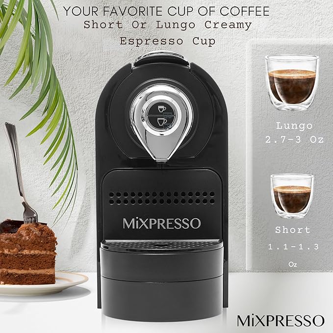 Mixpresso Black Espresso Coffee Machine – Compact 1400W Single Serve Coffee - Image 3