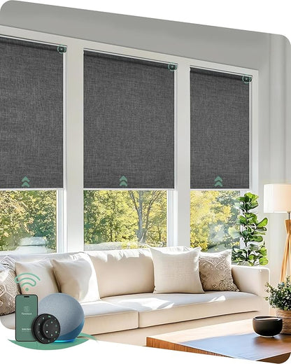 Yoolax Motorized Blinds with Remote, Automatic Window Shades Work with Alexa by Yoolax