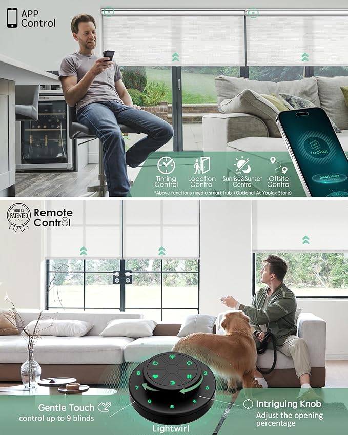 Yoolax Motorized Blinds with Remote, Smart Blinds - Image 3