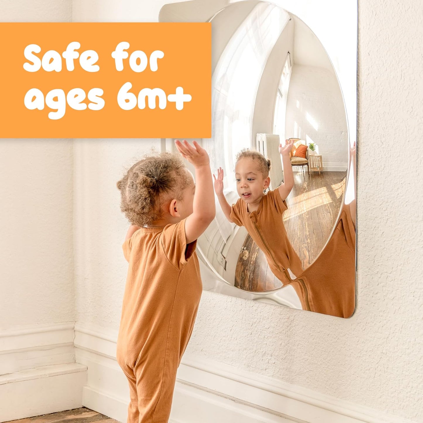 Spark & Wow Sensory Wall Toddler Mirror, Giant 1 Bubble | For Ages 6m+, Easy-to-Clean Acrylic, Stimulate Cognitive Development