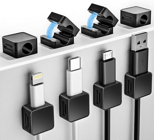 8 Pack Magnetic Cord Organizer Holder, Adjustable Cable Clips, Strong Adhesive by ROYSC