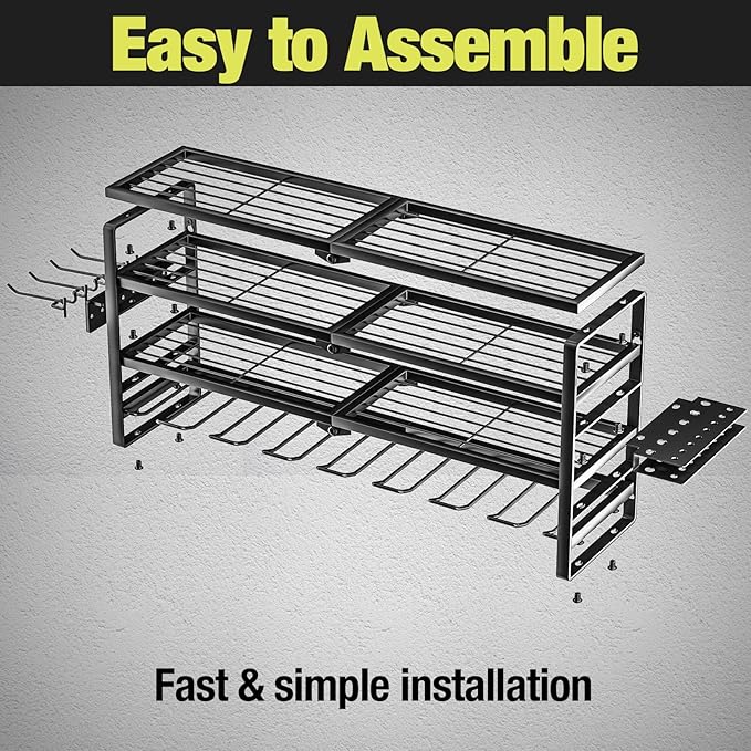 4 Layer Power Tool Organizer Wall Mount, Battery Tools Holder - Image 3