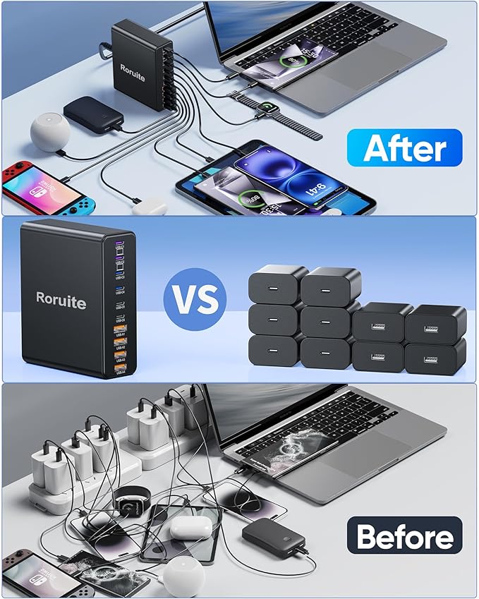 800W USB C Charging Station, 120W PD GaN5 Super Fast USB C Charger Block-10 Port - Image 7